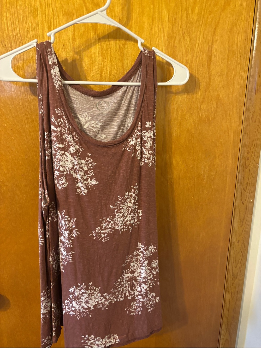 Maurices Dusty Rose Floral Scoop Neck Tank